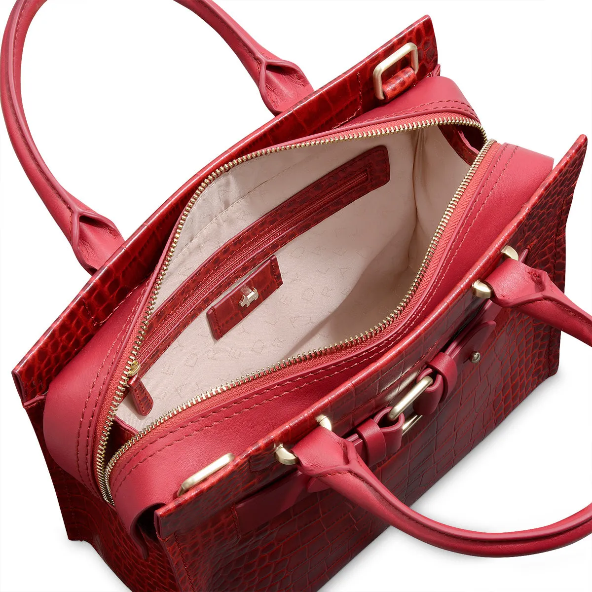 Agnes Street Faux Croc - Medium Grab Satchel