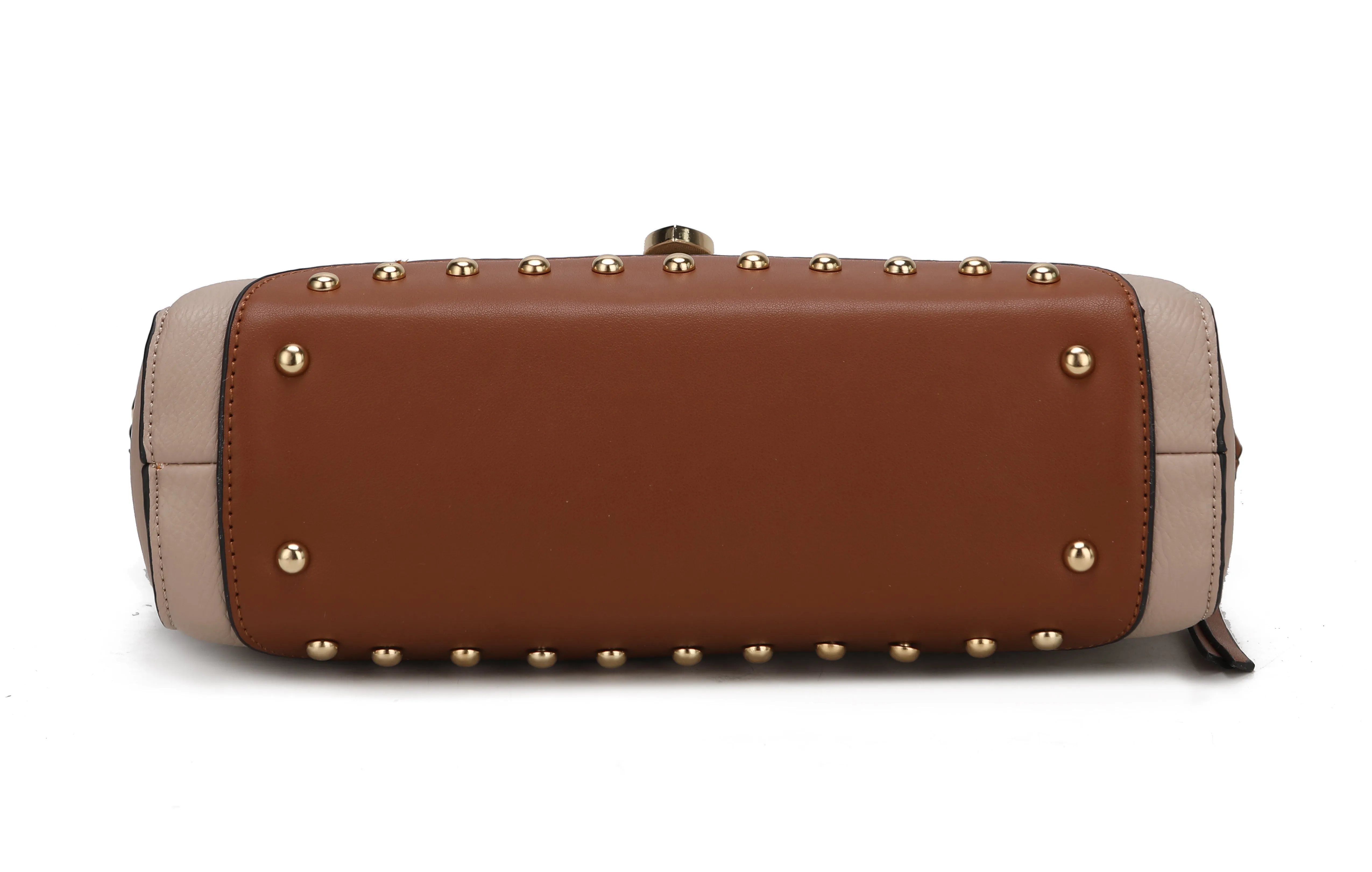 Angela vegan Color-Block Leather Women’s Satchel Bag