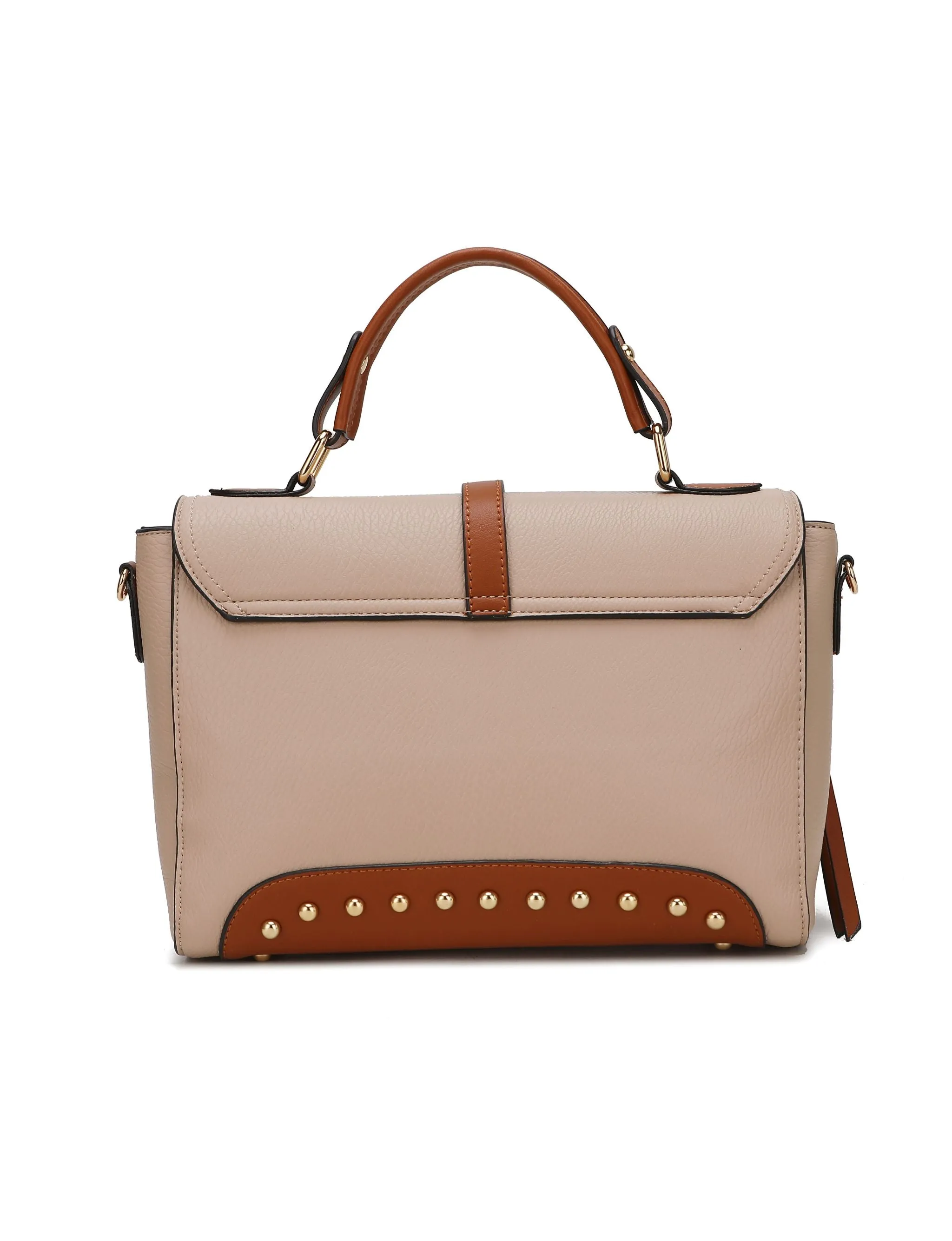 Angela vegan Color-Block Leather Women’s Satchel Bag
