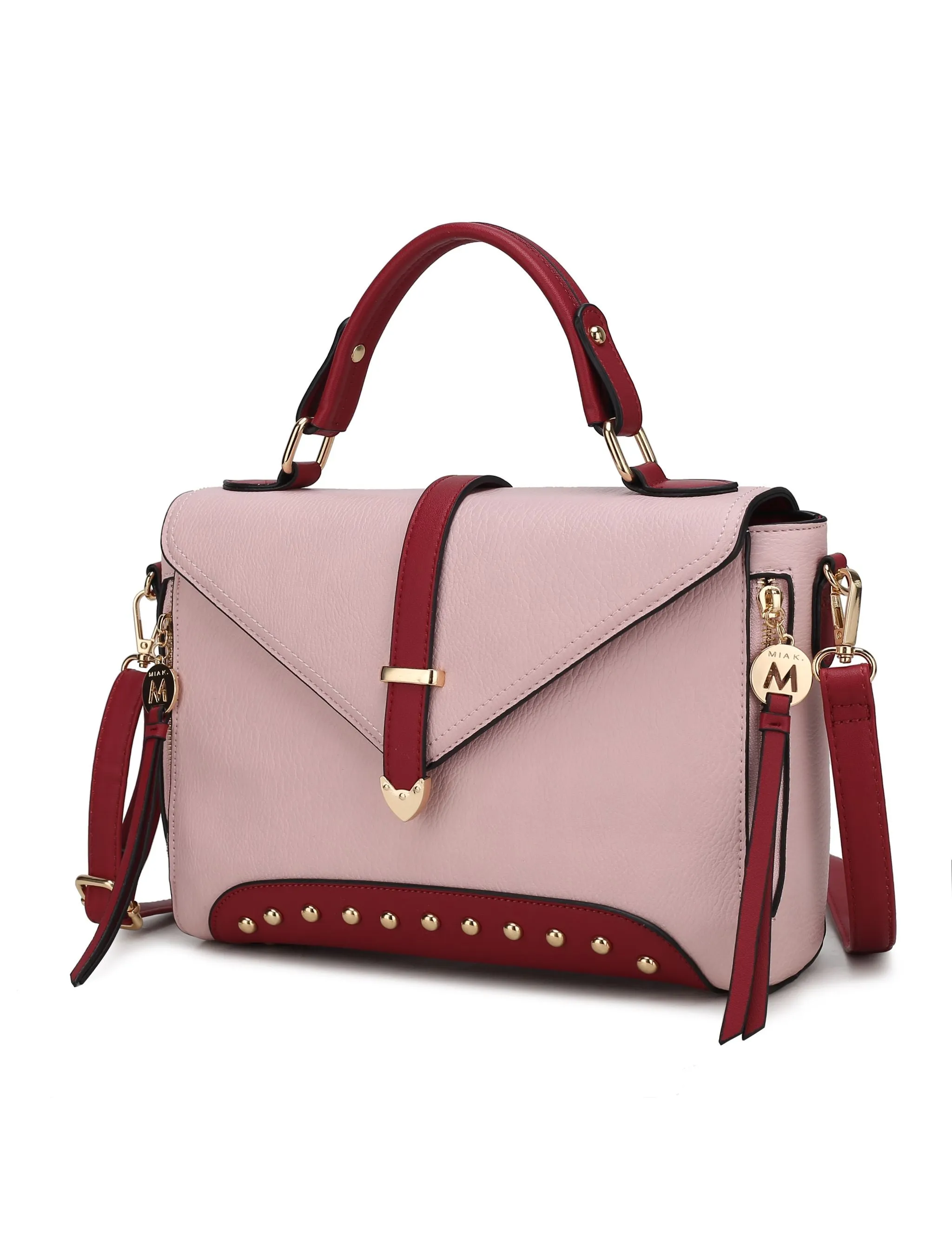 Angela vegan Color-Block Leather Women’s Satchel Bag
