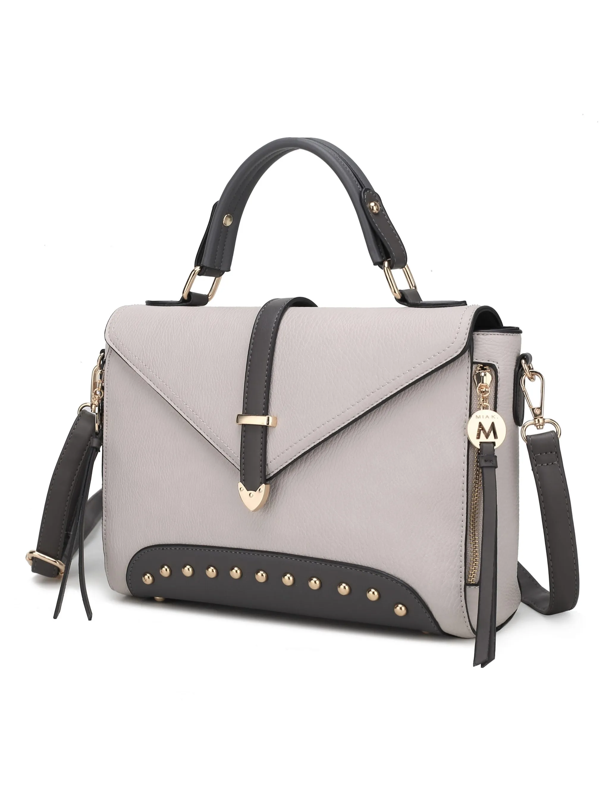 Angela vegan Color-Block Leather Women’s Satchel Bag