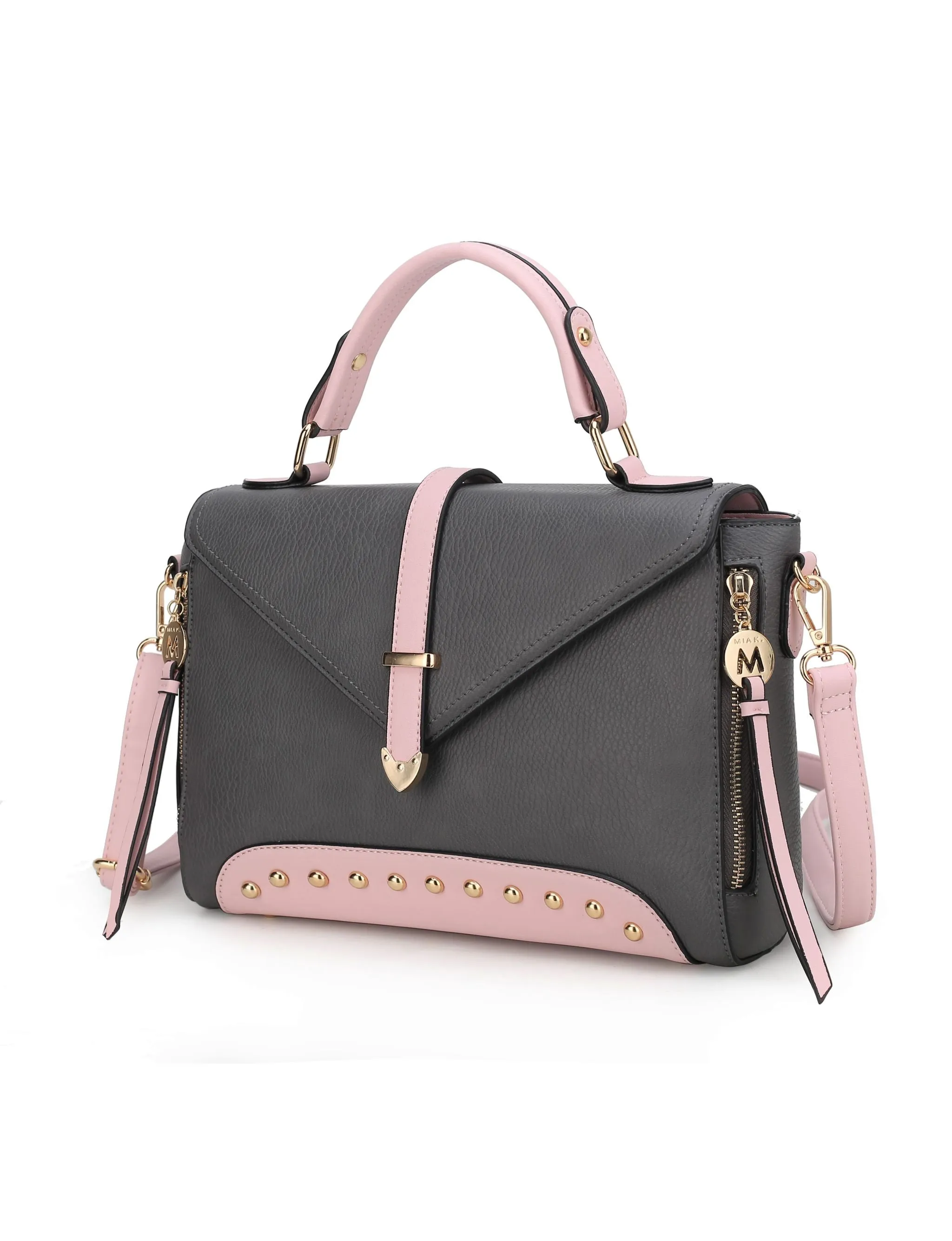 Angela vegan Color-Block Leather Women’s Satchel Bag
