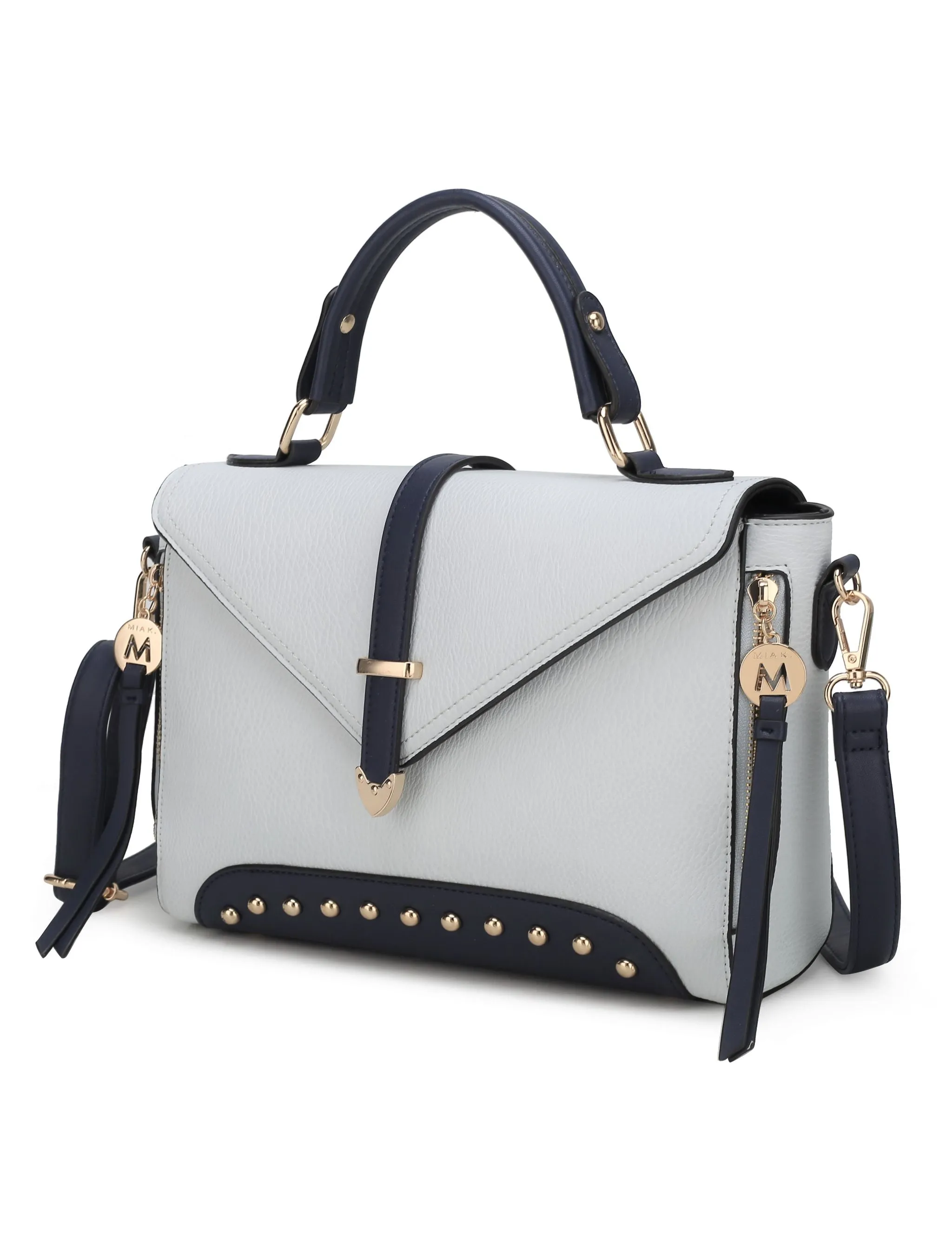 Angela vegan Color-Block Leather Women’s Satchel Bag