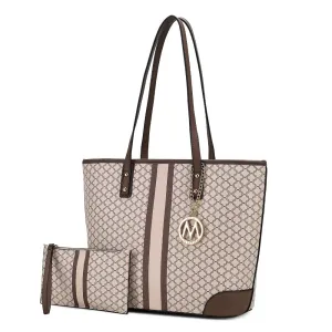 Arya Vegan Leather Women’s Tote Bag with Wristlet Pouch– 2 pieces