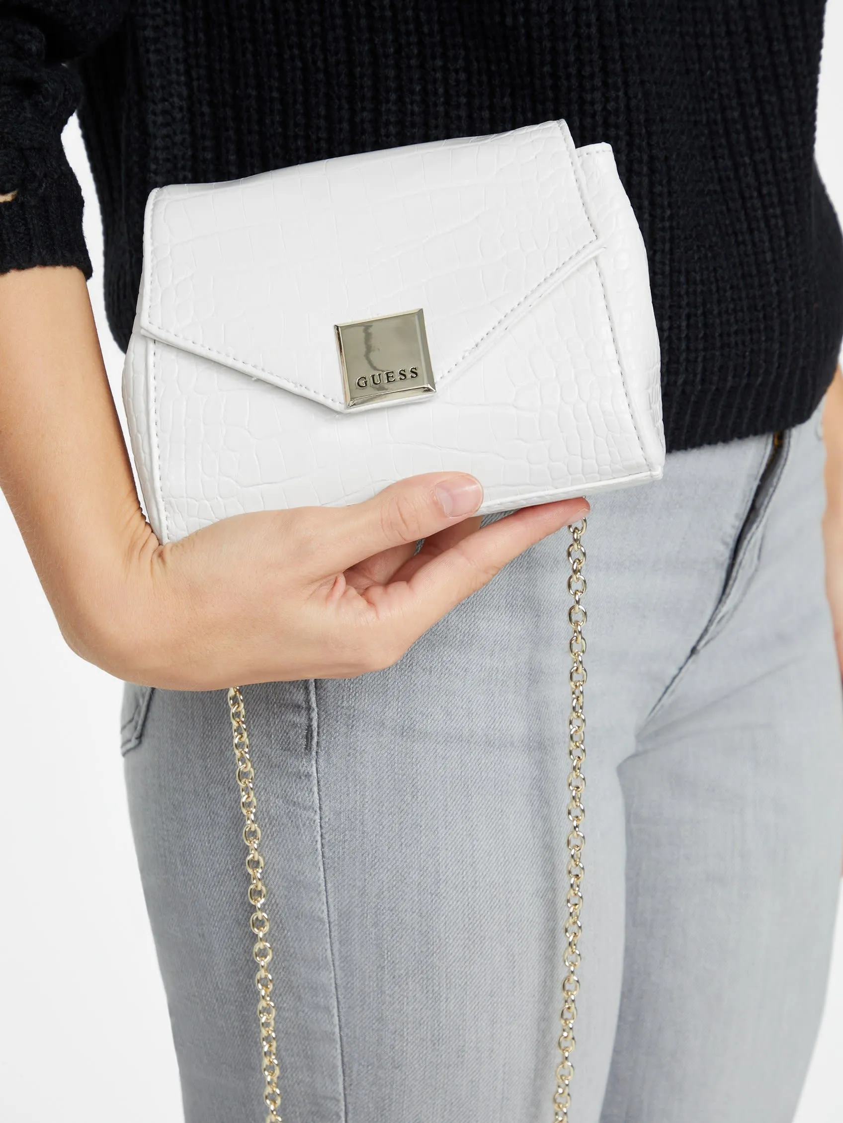 Aubrey Croc-Embossed Mini Crossbody
