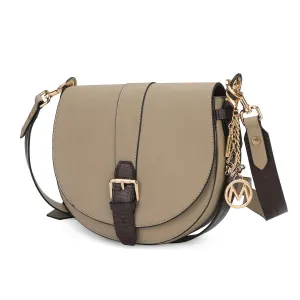 Ayla Snake-Embossed Color Block Vegan Leather Women’s Shoulder Bag