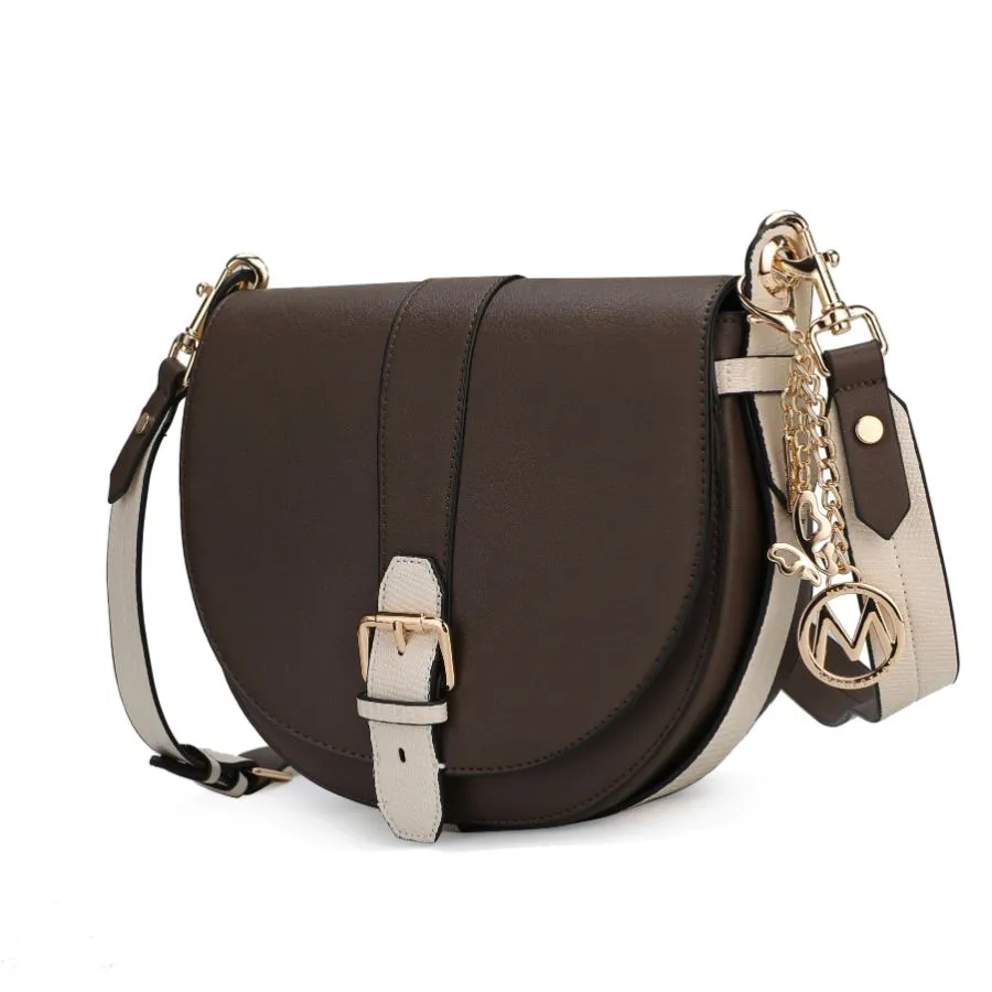 Ayla Snake-Embossed Color Block Vegan Leather Women’s Shoulder Bag