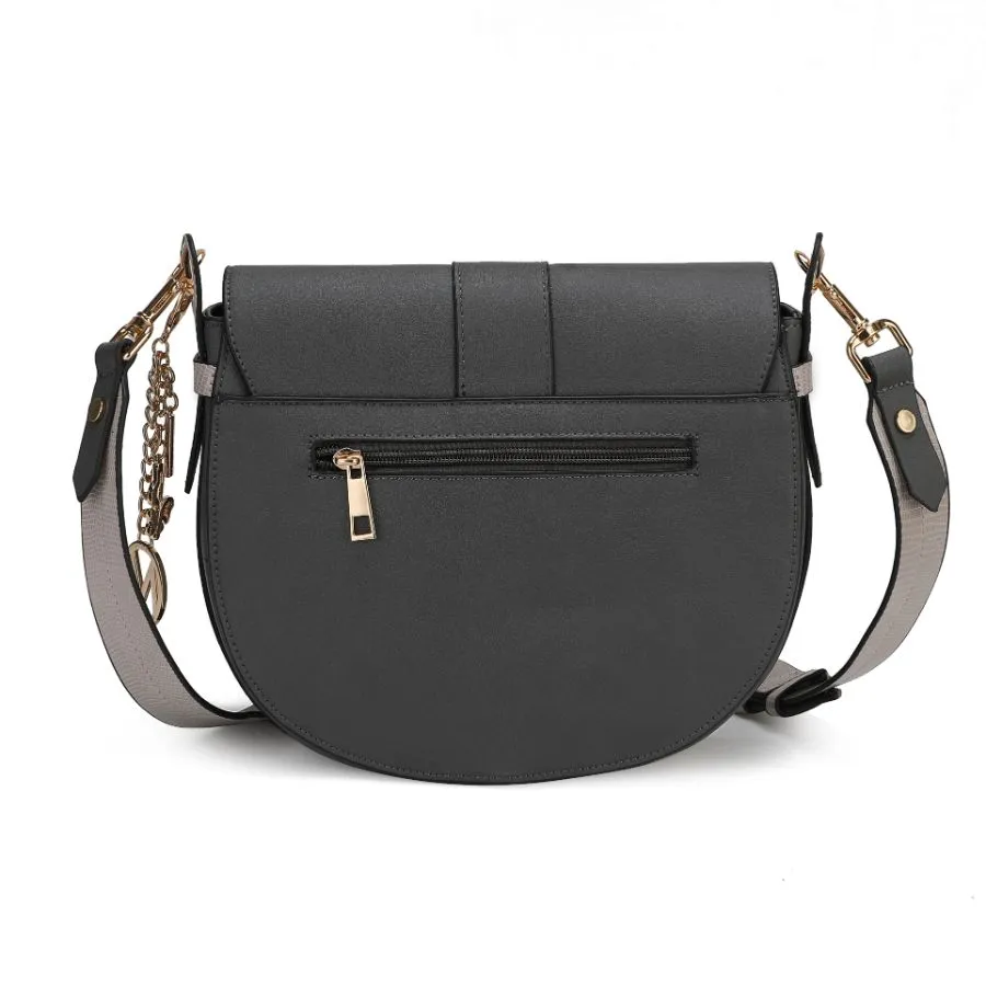 Ayla Snake-Embossed Color Block Vegan Leather Women’s Shoulder Bag