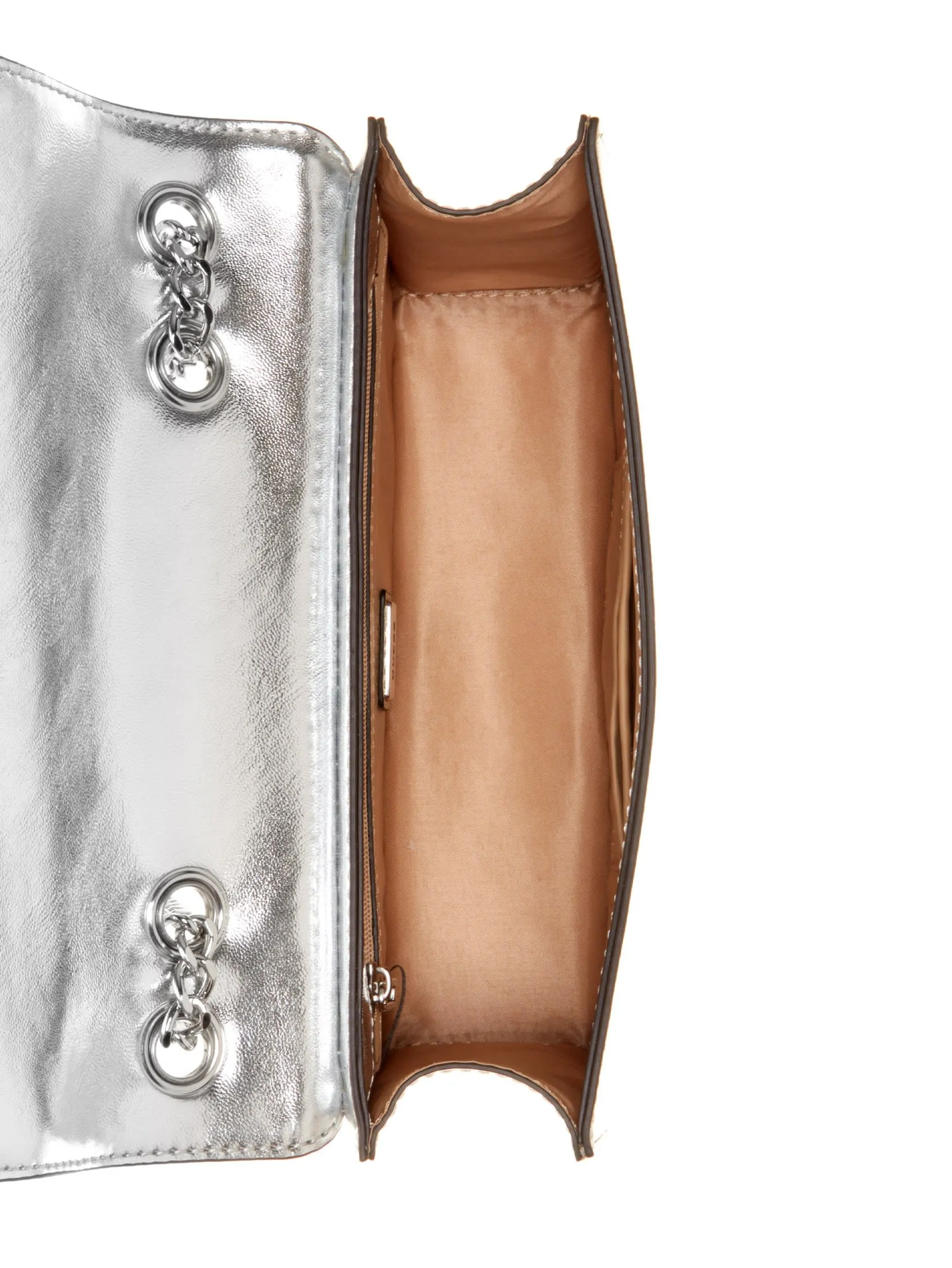 Bleu Metallic Quilted Crossbody