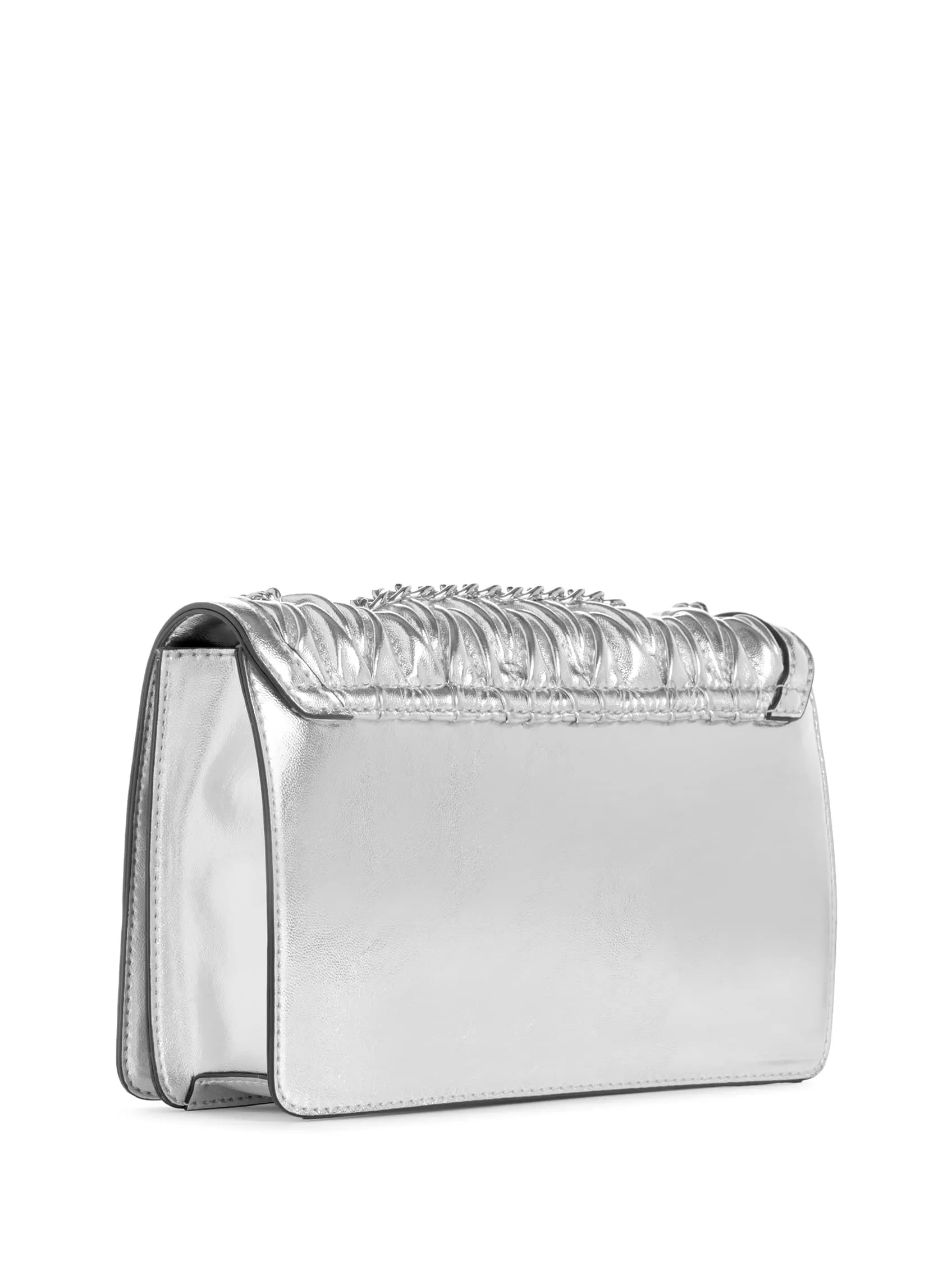 Bleu Metallic Quilted Crossbody