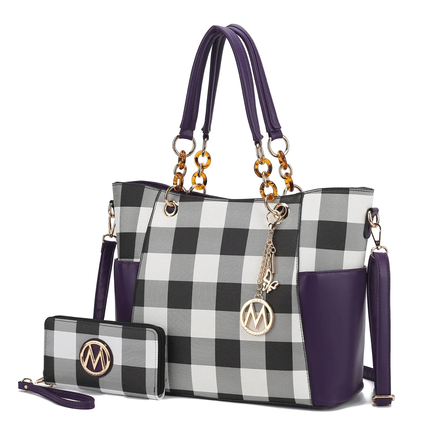Bonita Checker Tote Handbag for Women's