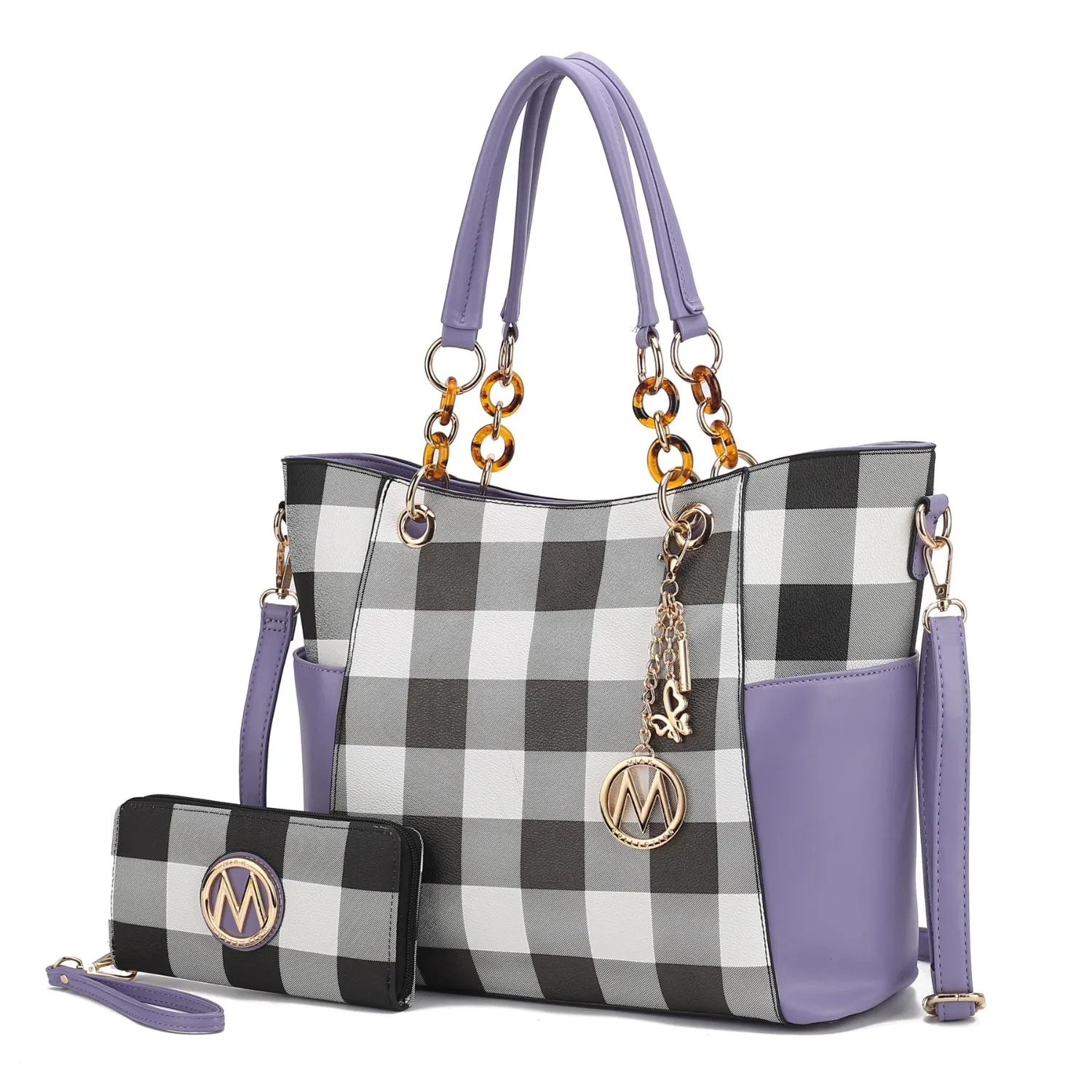 Bonita Checker Tote Handbag for Women's