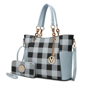 Bonita Checker Tote Handbag for Women's