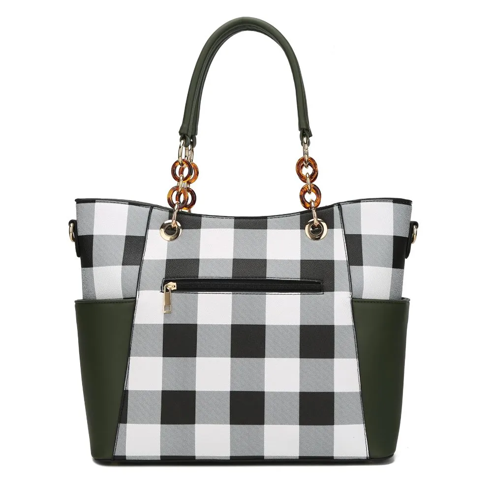 Bonita Checker Tote Handbag for Women's