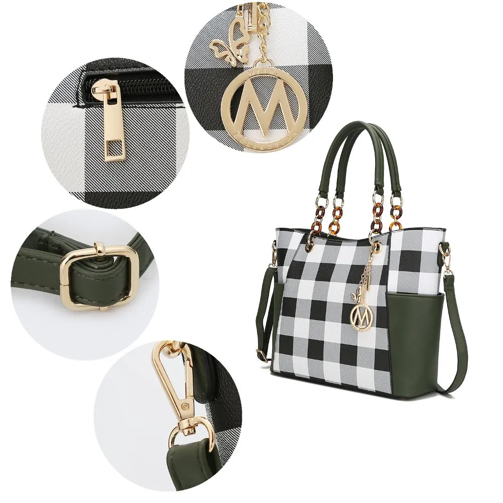 Bonita Checker Tote Handbag for Women's