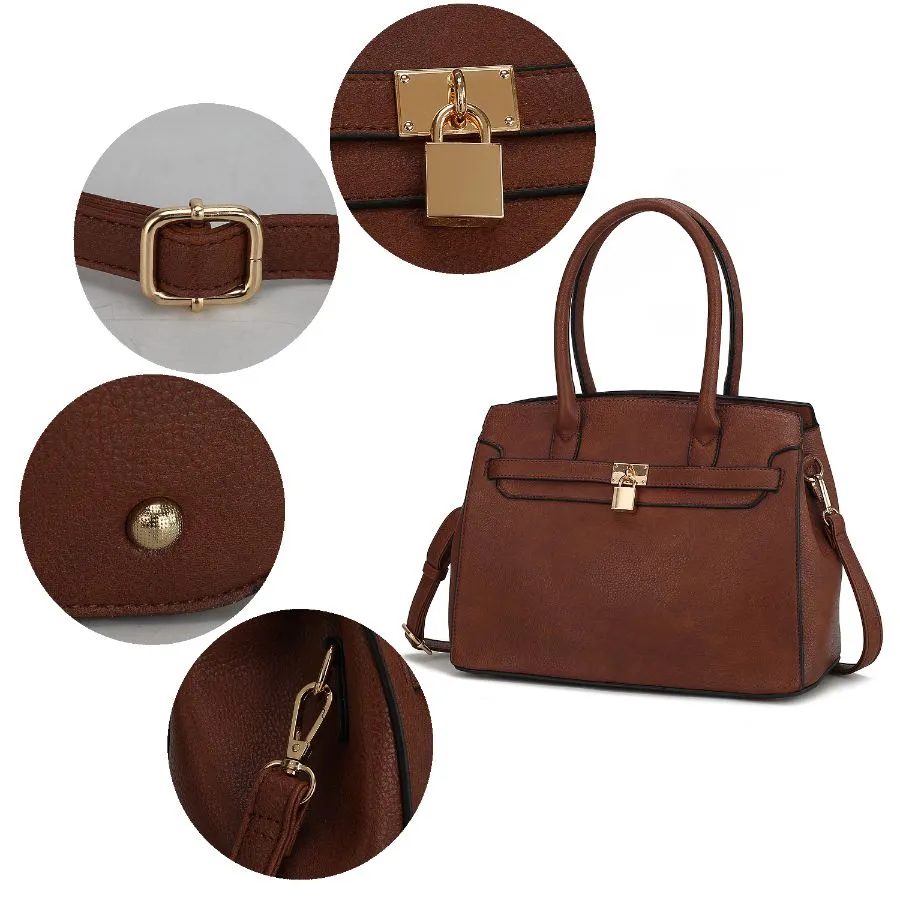 Bruna Satchel Bag with a Matching Wallet -2 pieces set