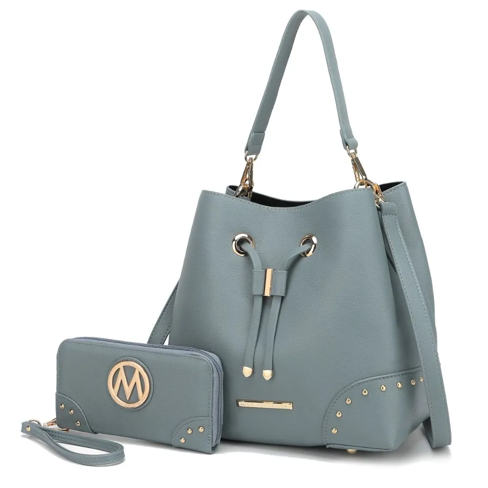Callie Solid Bucket Bag with matching Wallet