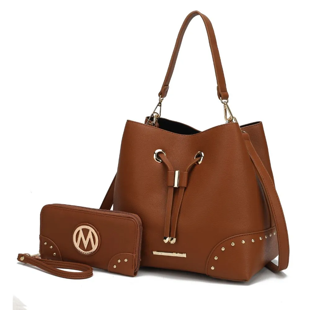 Callie Solid Bucket Bag with matching Wallet
