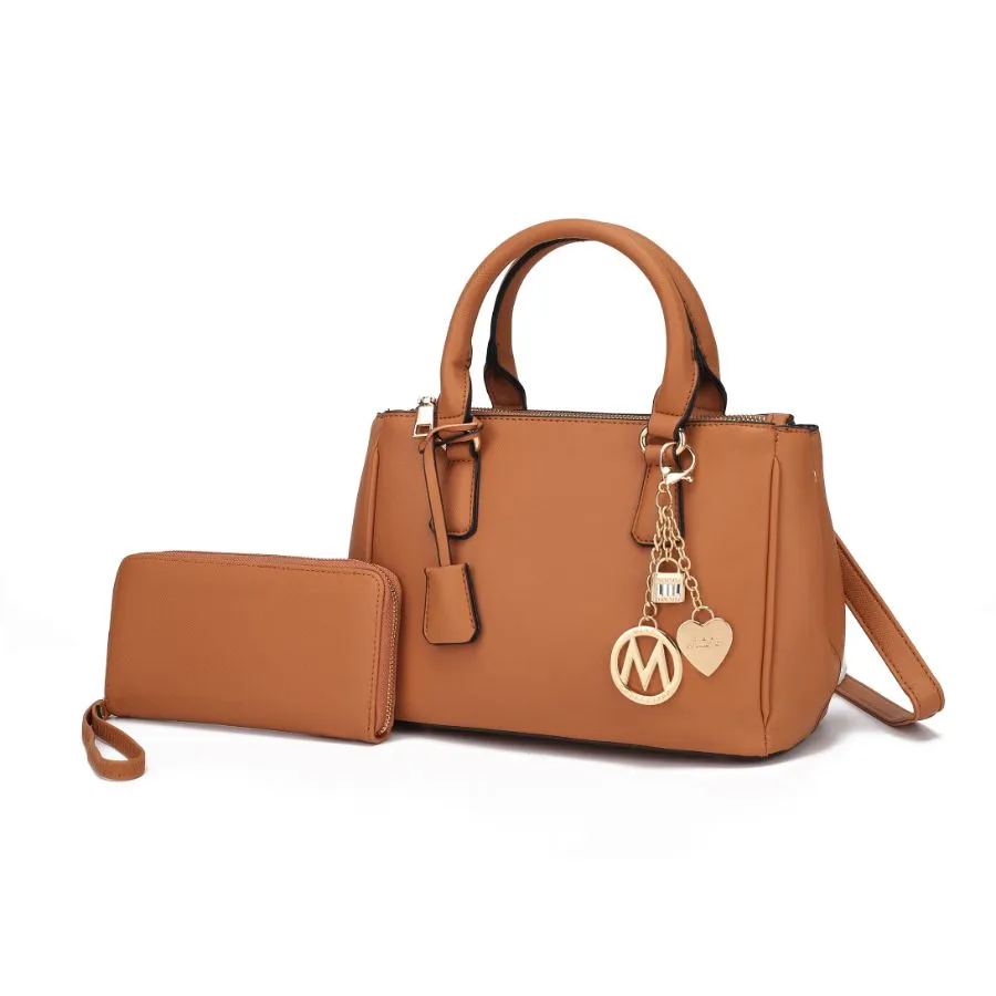 Cassandra Multi Compartment Satchel with Wallet