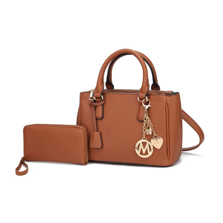 Cassandra Multi Compartment Satchel with Wallet