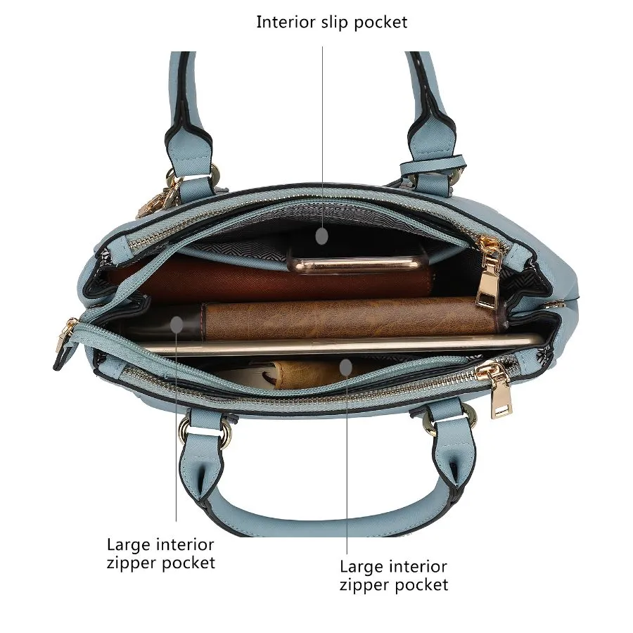 Cassandra Multi Compartment Satchel with Wallet