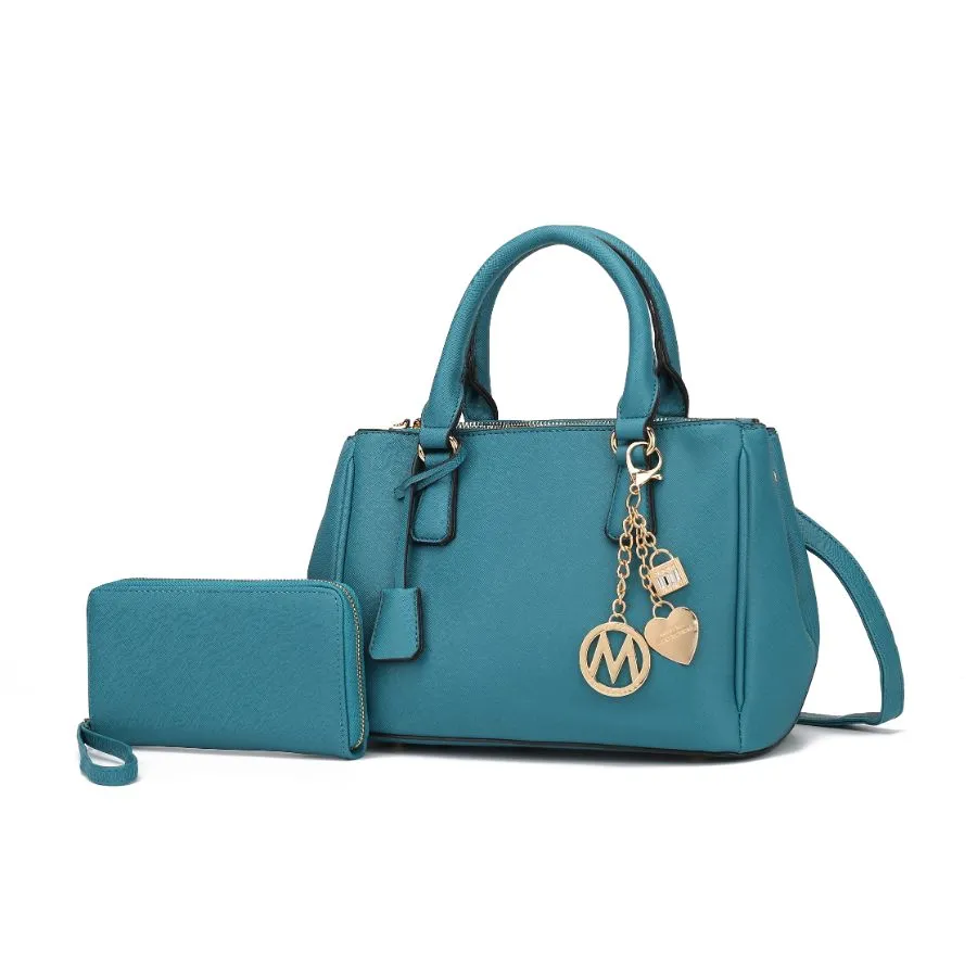 Cassandra Multi Compartment Satchel with Wallet
