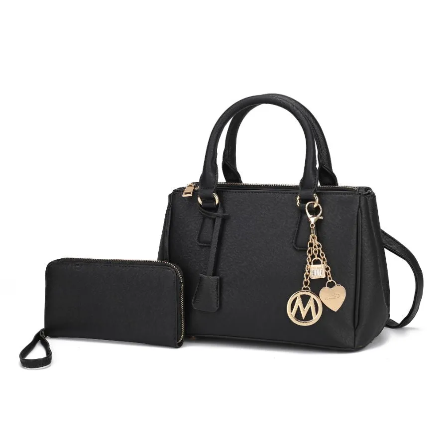 Cassandra Multi Compartment Satchel with Wallet