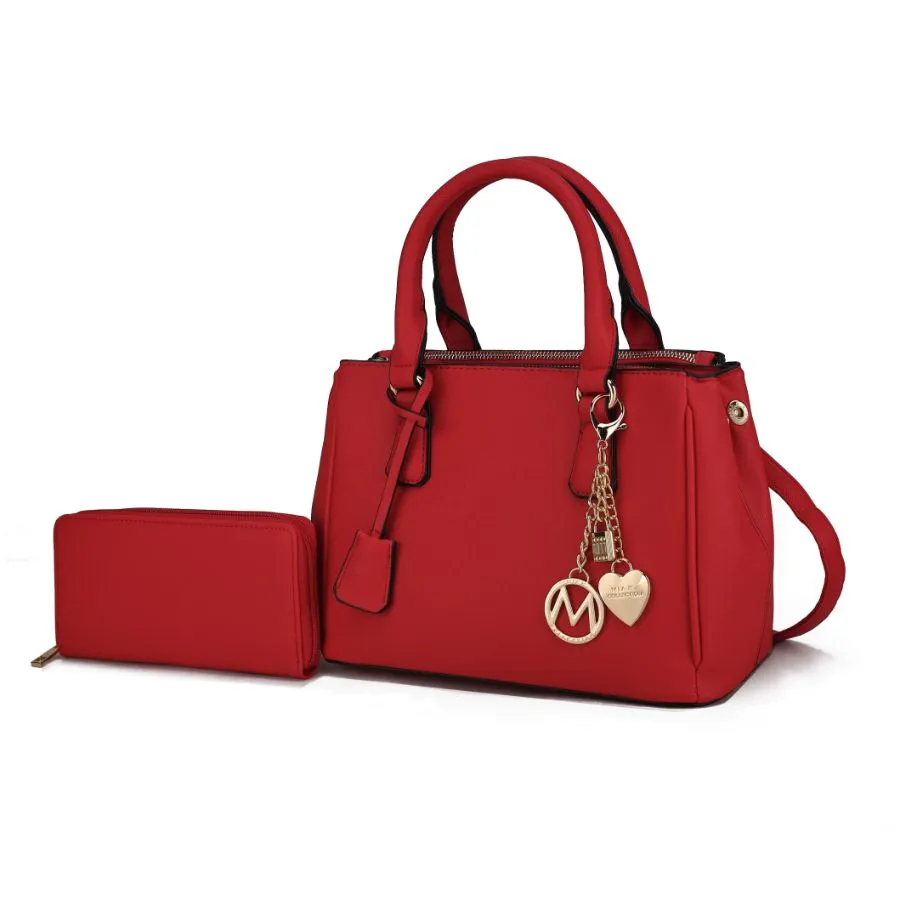 Cassandra Multi Compartment Satchel with Wallet