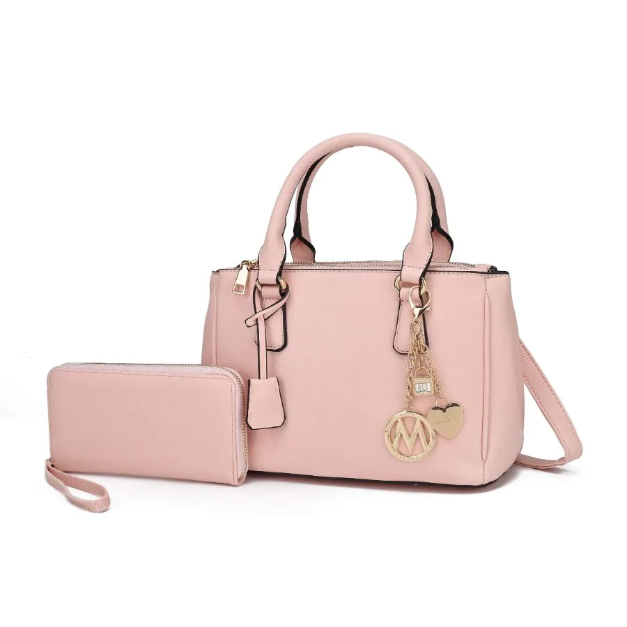Cassandra Multi Compartment Satchel with Wallet
