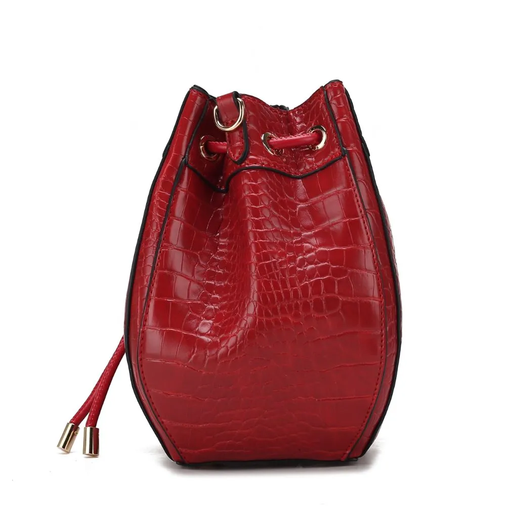 Cassidy Crocodile Embossed Vegan Leather Women’s Hobo Bag