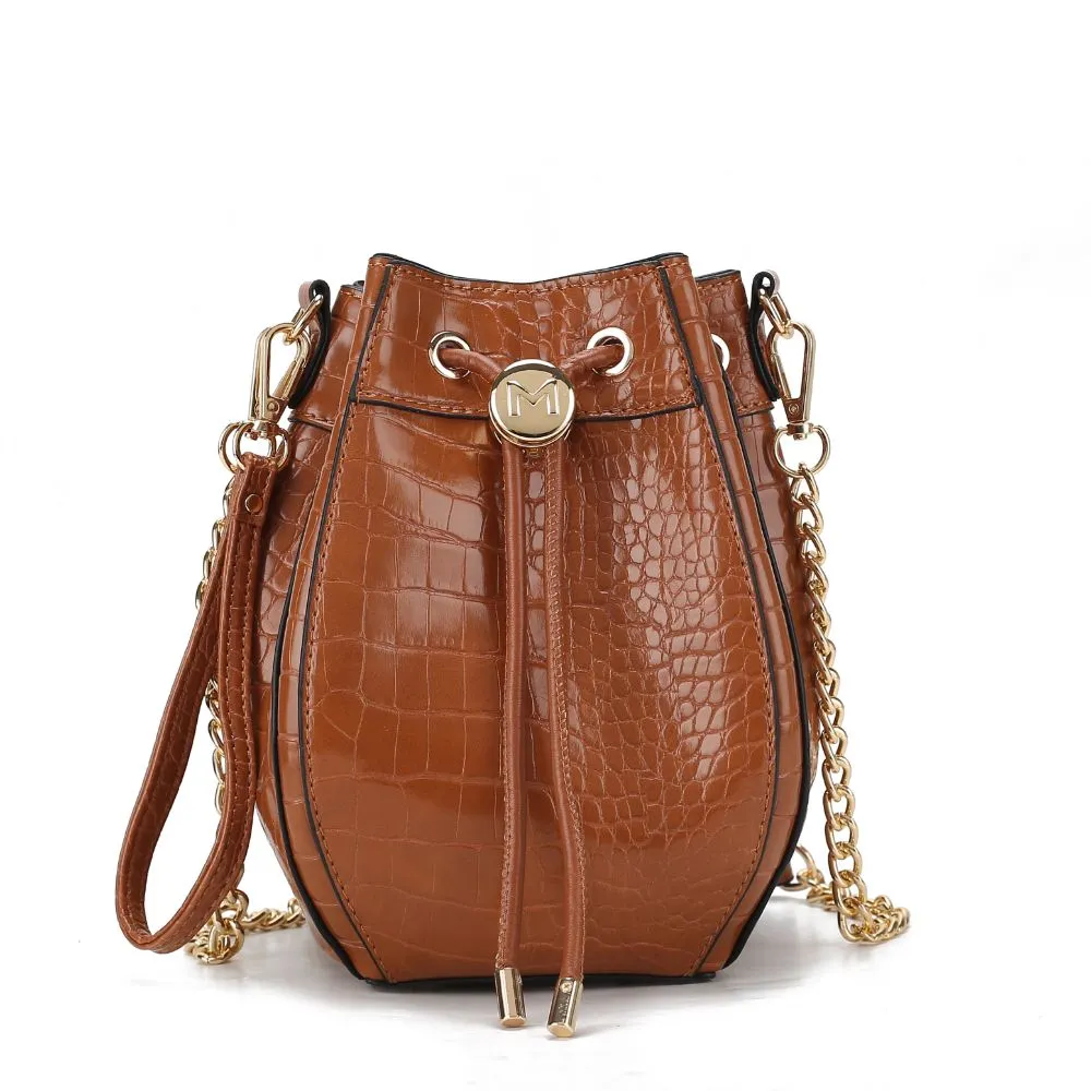Cassidy Crocodile Embossed Vegan Leather Women’s Hobo Bag