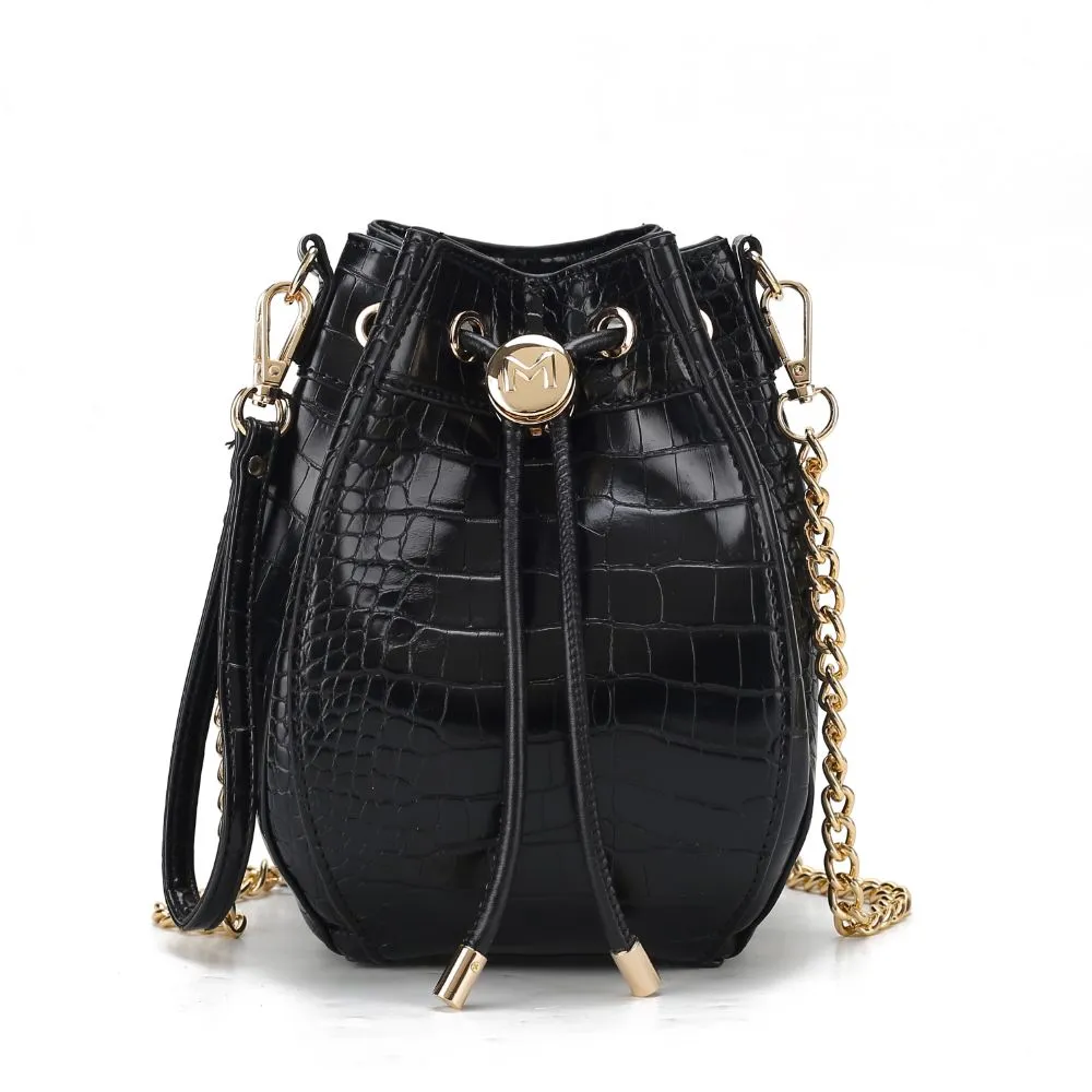 Cassidy Crocodile Embossed Vegan Leather Women’s Hobo Bag