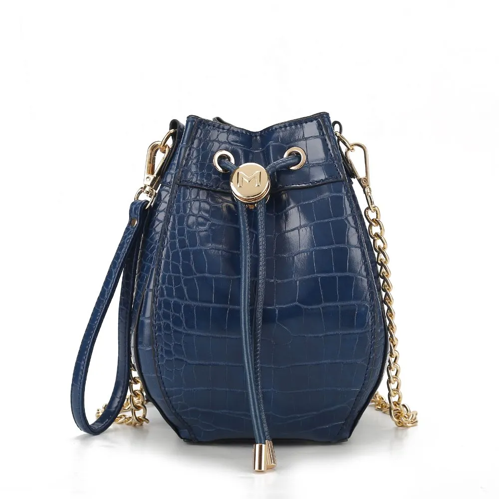 Cassidy Crocodile Embossed Vegan Leather Women’s Hobo Bag