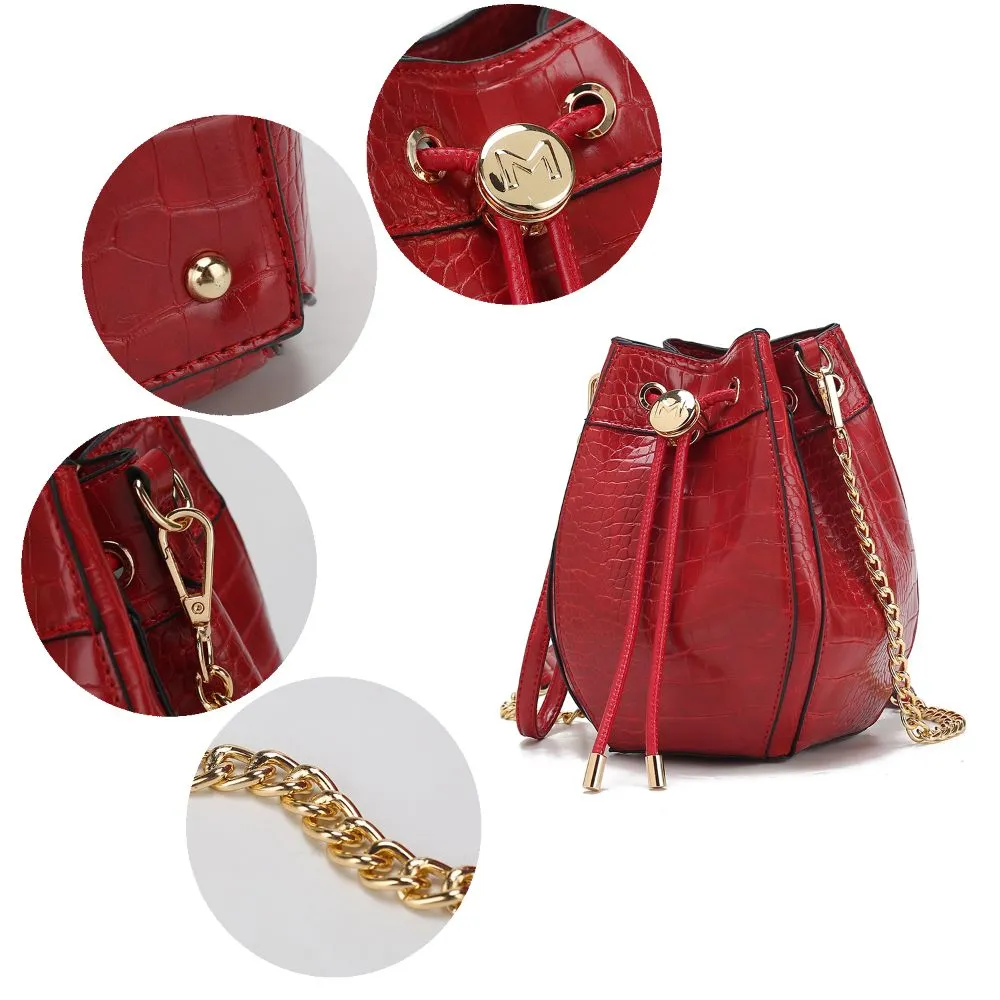Cassidy Crocodile Embossed Vegan Leather Women’s Hobo Bag