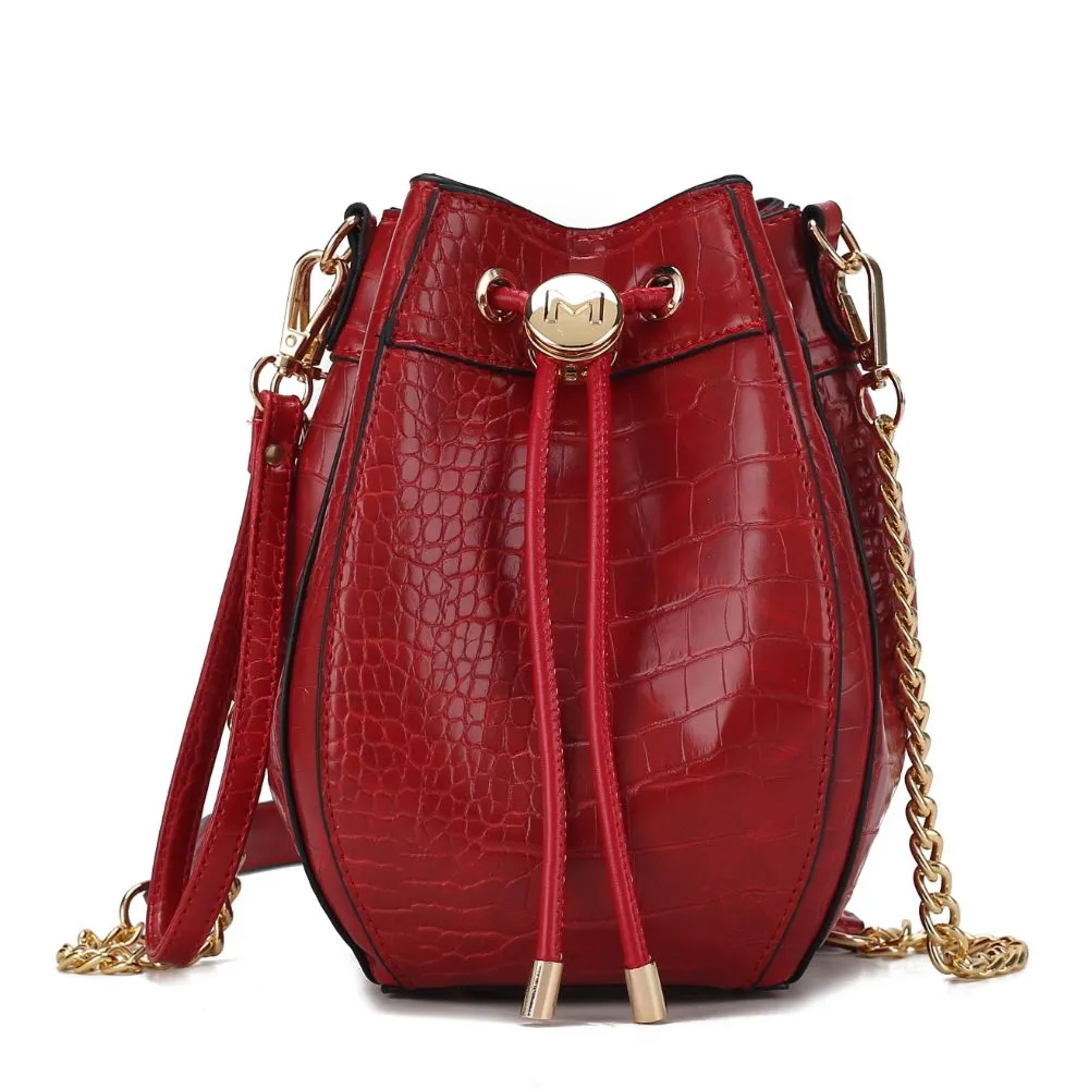 Cassidy Crocodile Embossed Vegan Leather Women’s Hobo Bag