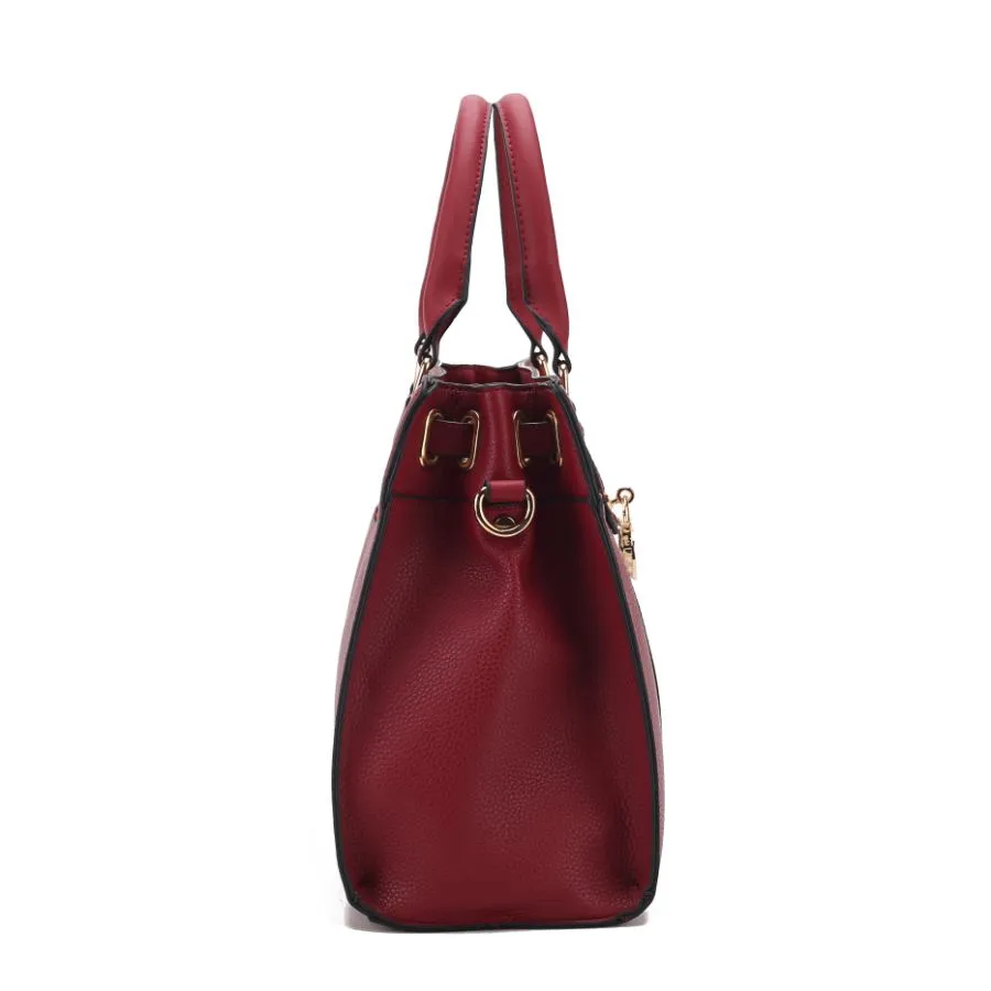 Christine Circular Print Vegan Leather Women’s Satchel Bag witch matching wallet - 2 pieces