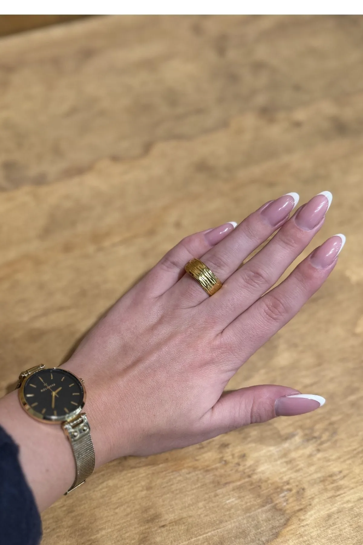 Classic C Shaped Open Ring - Gold