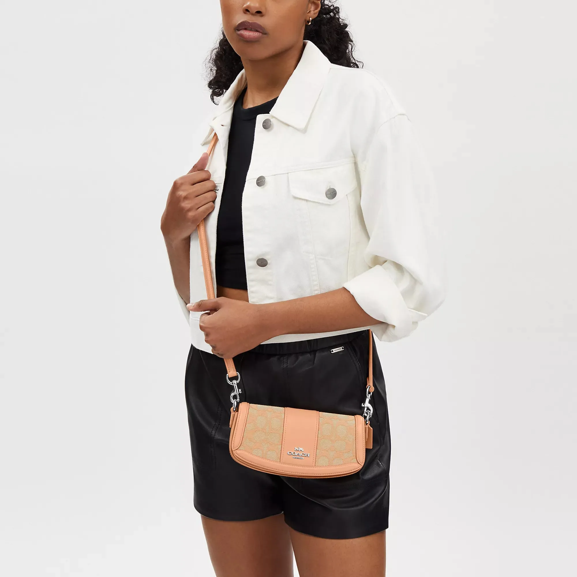 Coach Outlet Andrea Small Shoulder Bag In Signature Jacquard
