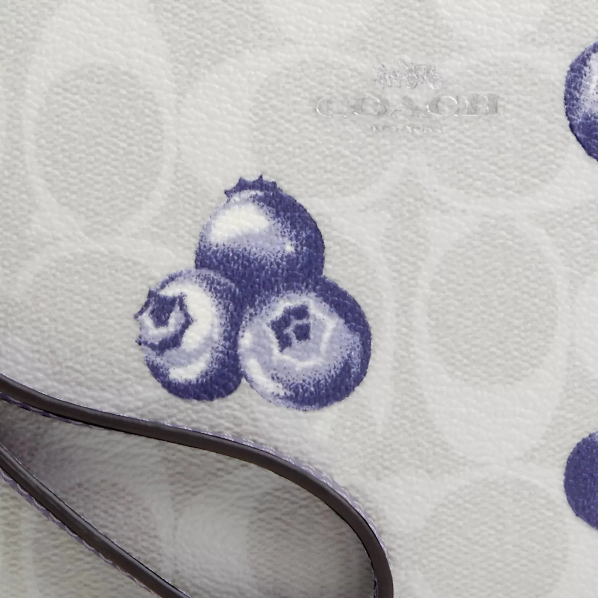 Coach Outlet Corner Zip Wristlet In Signature Canvas With Blueberry Print