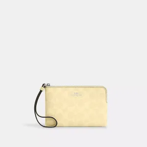 Coach Outlet Corner Zip Wristlet In Signature Canvas