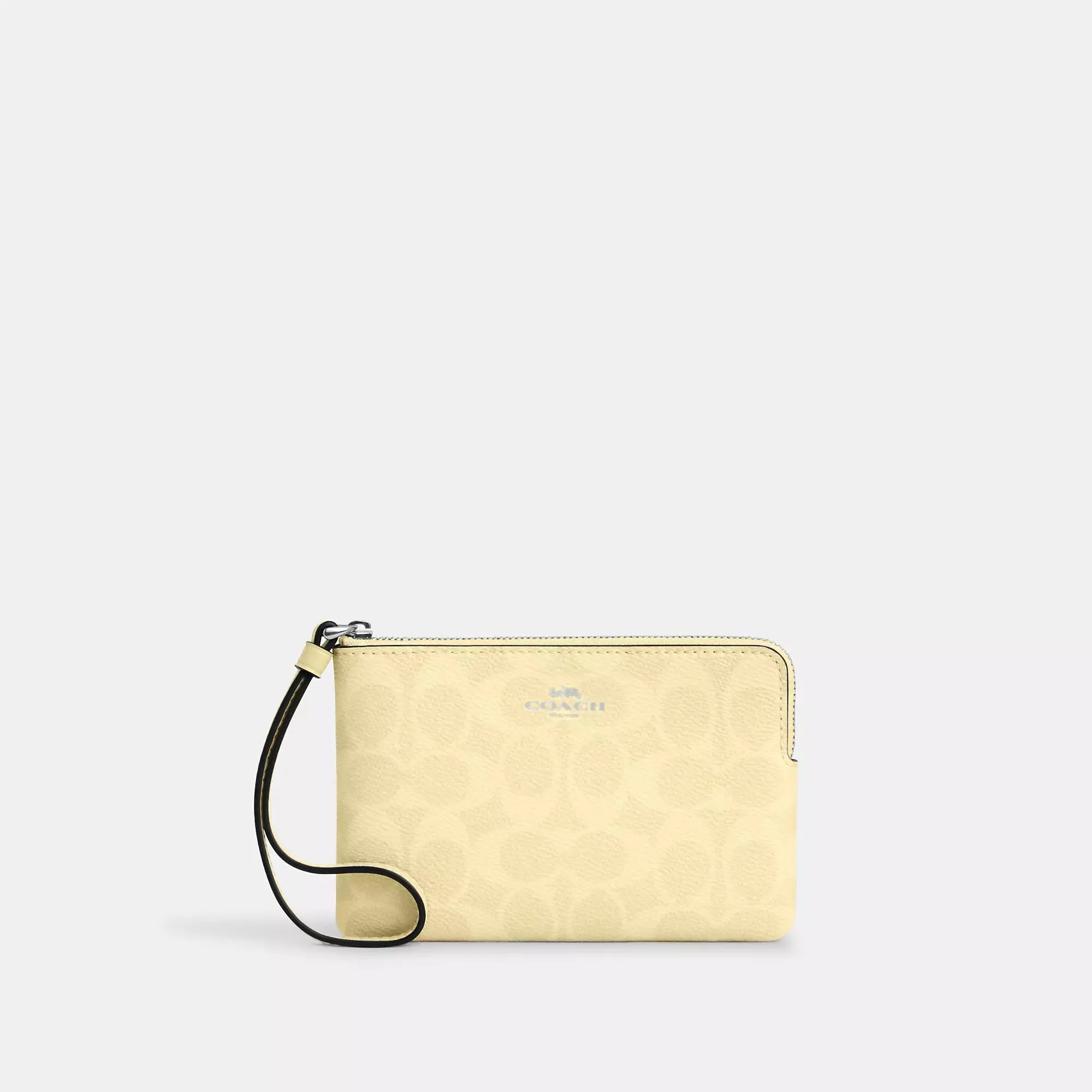 Coach Outlet Corner Zip Wristlet In Signature Canvas