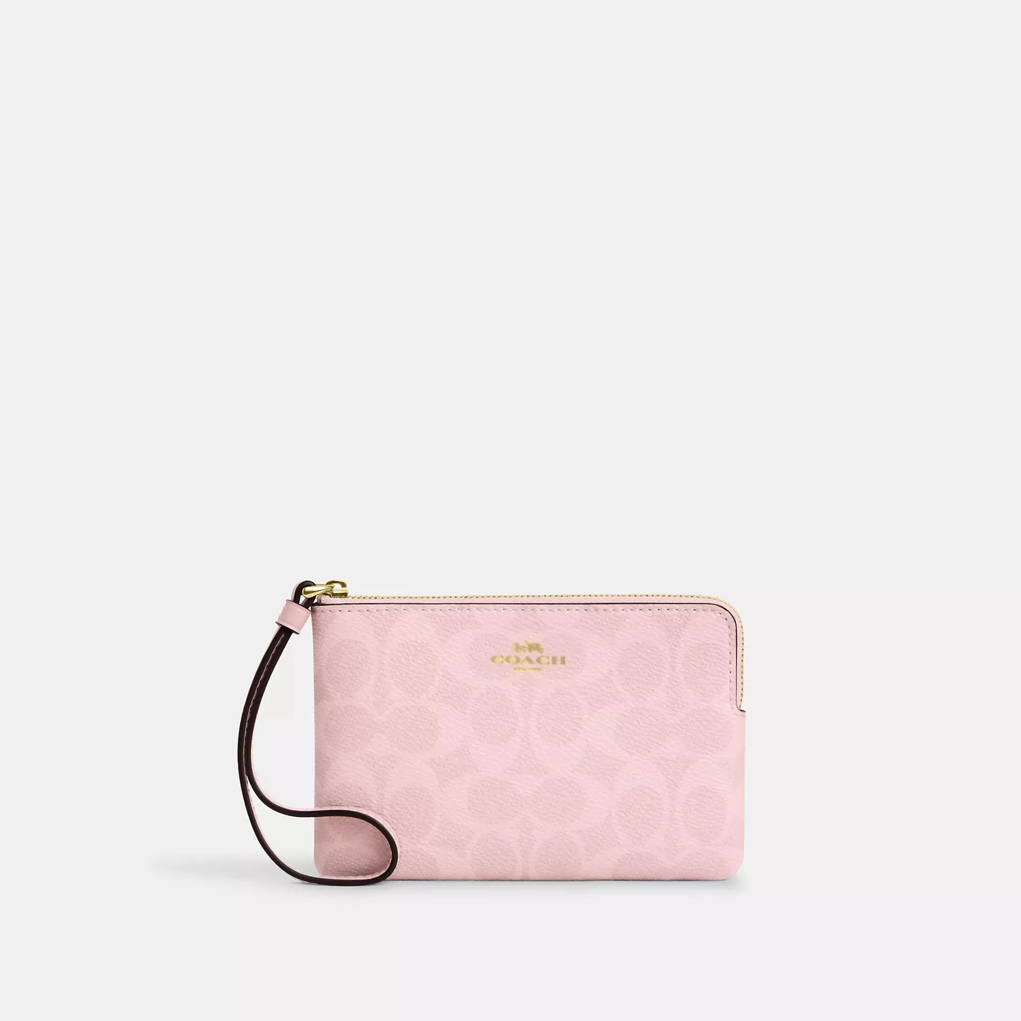 Coach Outlet Corner Zip Wristlet In Signature Canvas