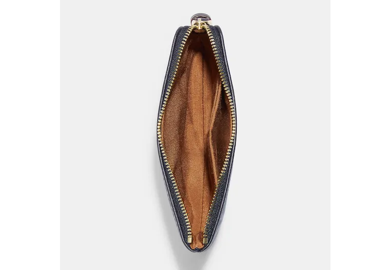Coach Outlet Corner Zip Wristlet In Signature Chambray
