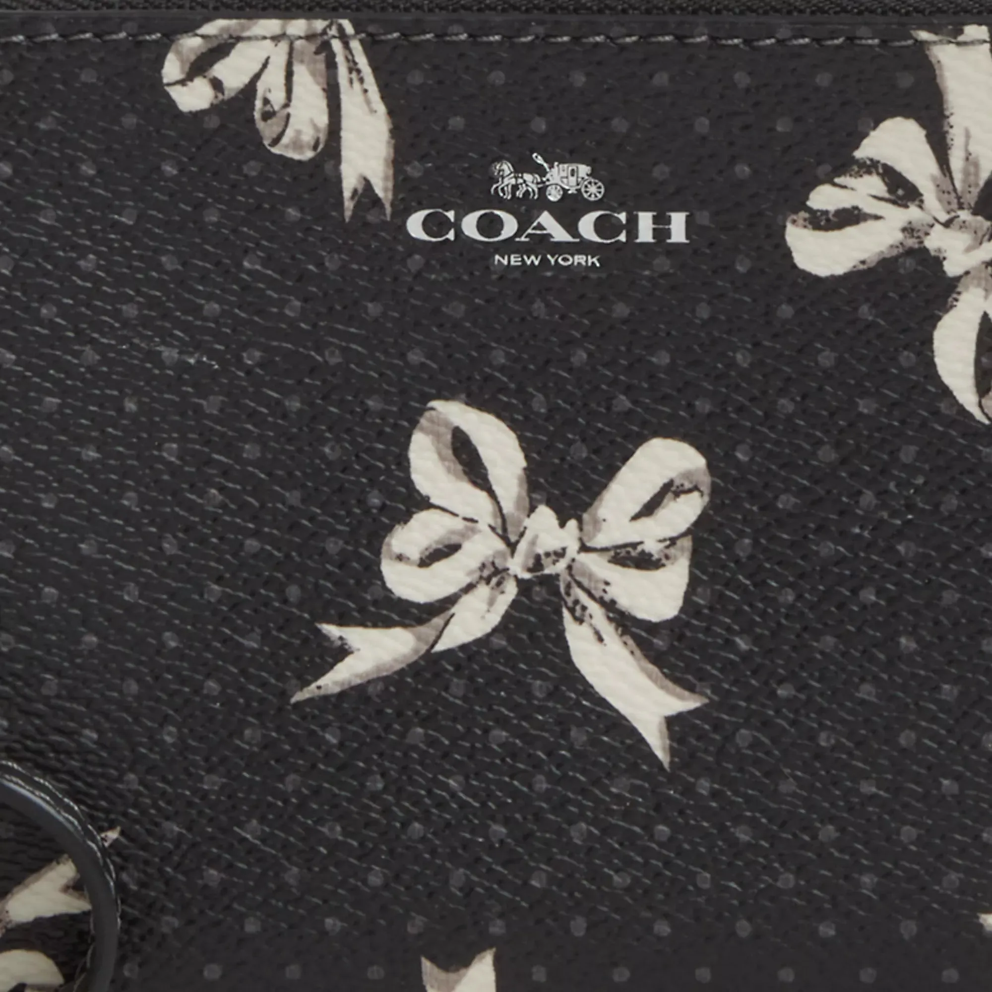 Coach Outlet Corner Zip Wristlet With Bow Print