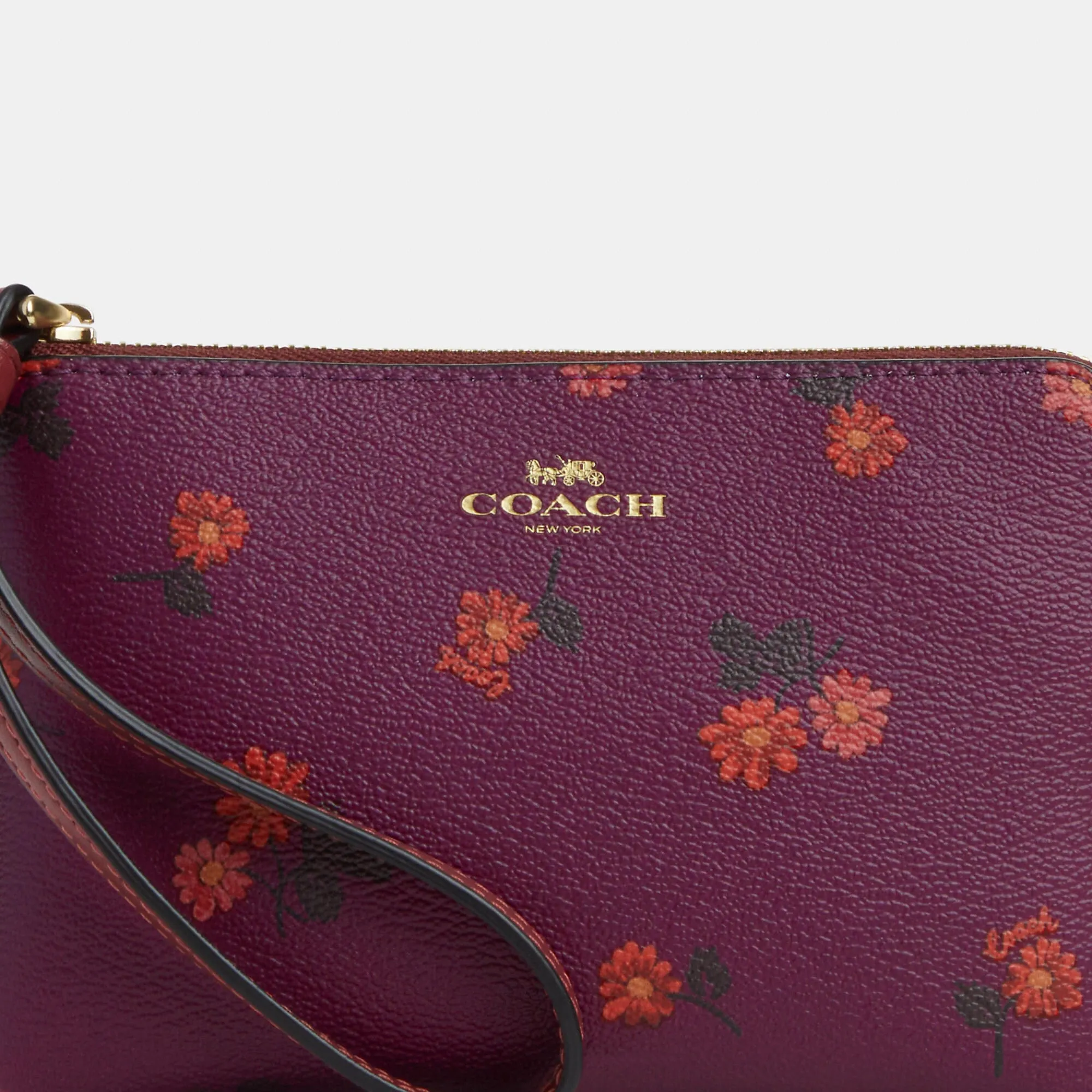 Coach Outlet Corner Zip Wristlet With Country Floral Print