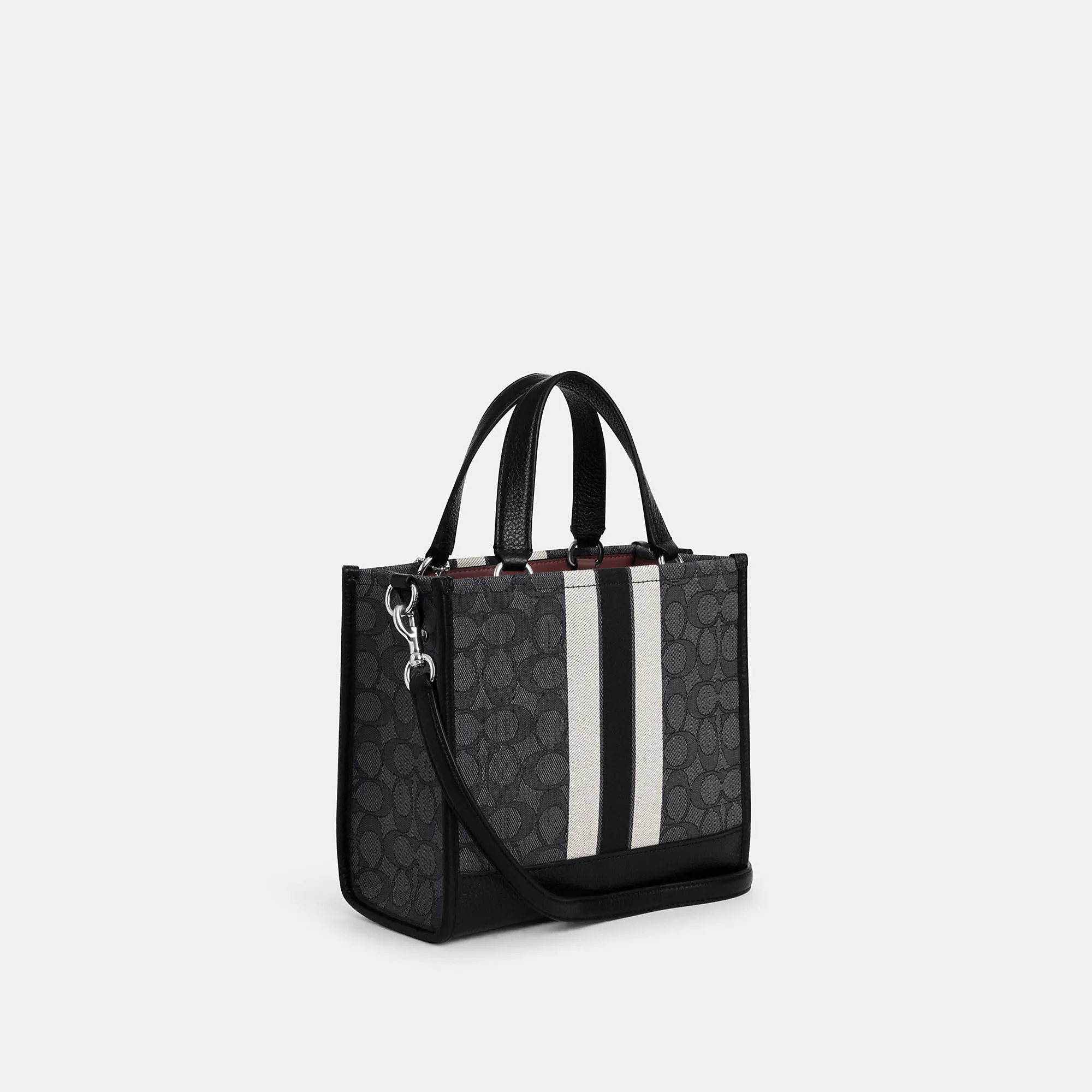 Coach Outlet Dempsey Tote 22 In Signature Jacquard With Stripe And Coach Patch