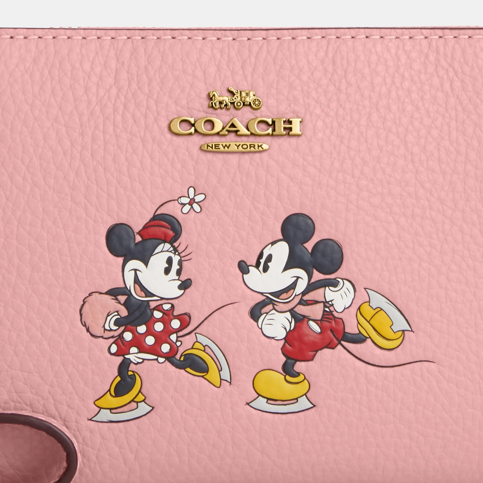 Coach Outlet Disney X Coach Corner Zip Wristlet With Ice Skate Motif