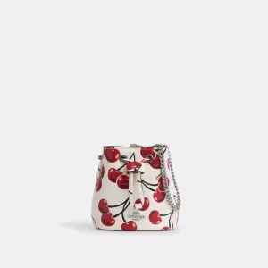 Coach Outlet Drawstring Wristlet With Cherry Print
