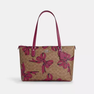 Coach Outlet Gallery Tote Bag In Signature Canvas With Bow Print