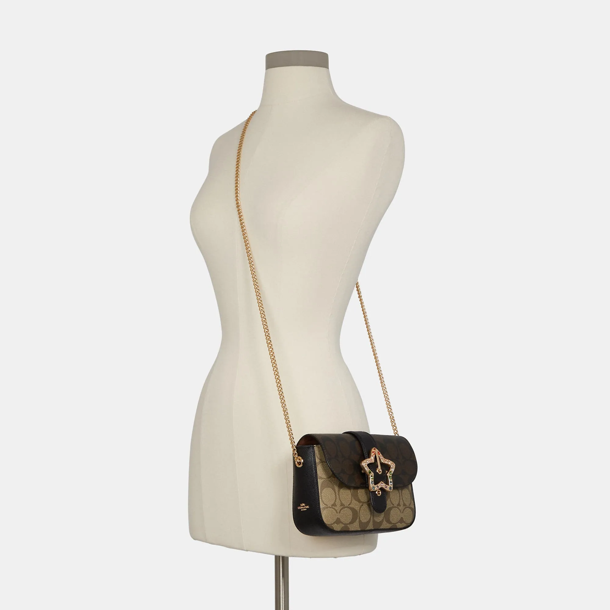Coach Outlet Gemma Crossbody In Blocked Signature Canvas With Star Buckle